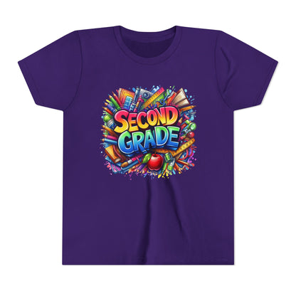 Second Grade Youth Tee — Colorful Back-to-School Kids T-Shirt