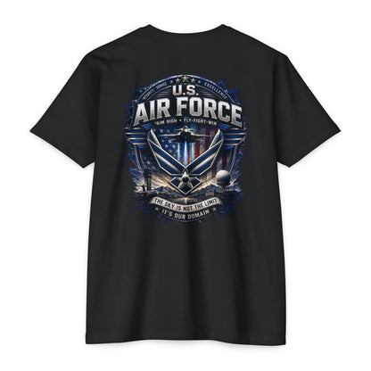 U.S. Air Force Graphic T-Shirt — Military Emblem Tee ("The Sky Is Not The Limit")