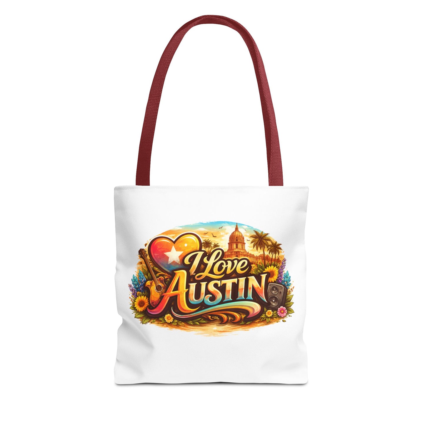 I Love Austin Tote Bag — Retro Cityscape Cotton Shopper