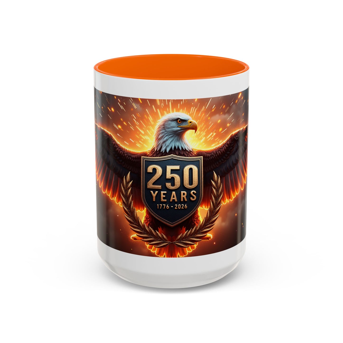 250 Years Eagle Coffee Mug — Patriotic Anniversary Ceramic Accent Mug (11/15oz)