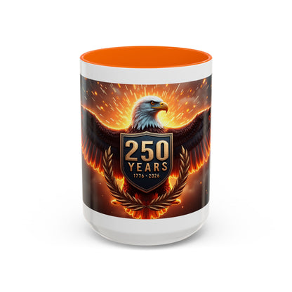 250 Years Eagle Coffee Mug — Patriotic Anniversary Ceramic Accent Mug (11/15oz)