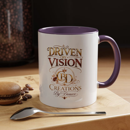 Driven by Vision Accent Coffee Mug — 'Driven by Vision' Inspirational Ceramic Mug (11/15oz)