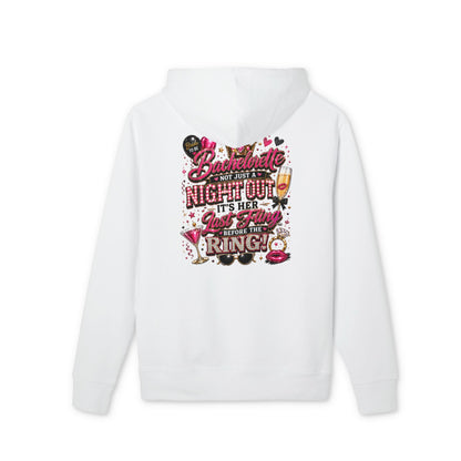 Bachelorette Night Out Hoodie — "It's Her Last Night" Party Pullover