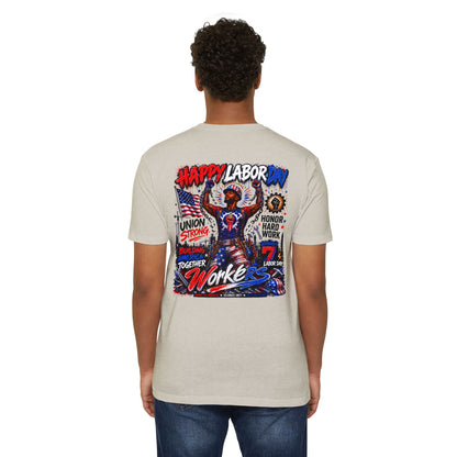 Labor Day Workers T-Shirt – "Happy Labor Day" Union Strong Patriotic Tee
