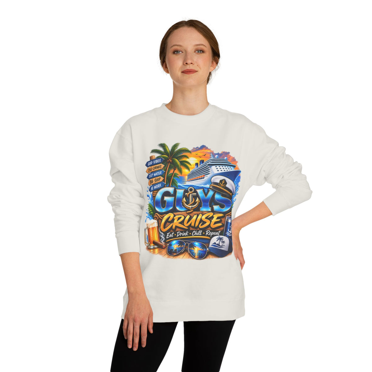 Guys Cruise Sweatshirt – Men’s Cruise Vacation Graphic Crewneck