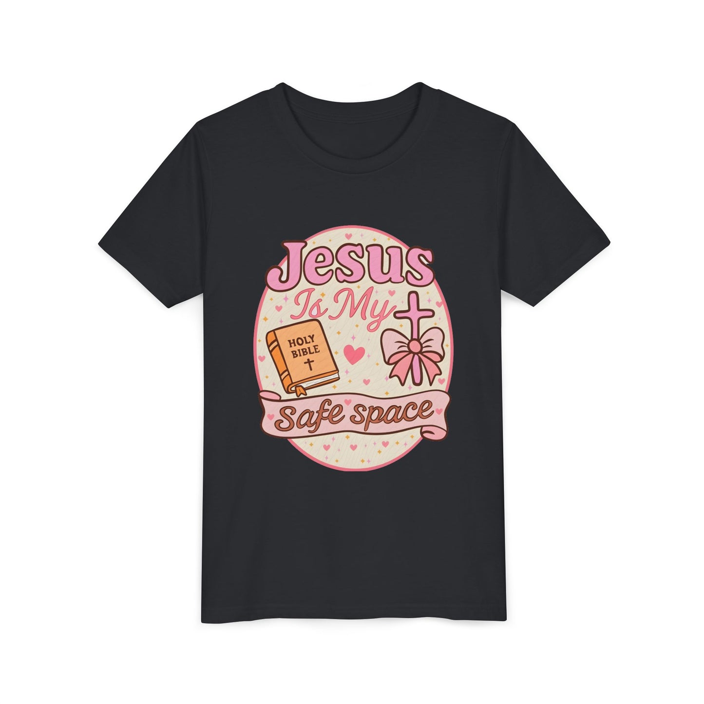 Youth Tee — "Jesus Is My Safe Space" Christian Kids T-Shirt