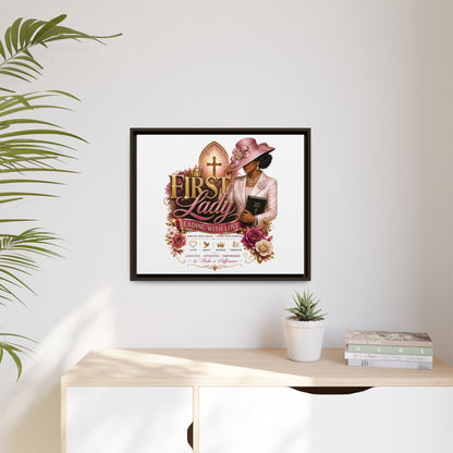 First Lady Faith Canvas Print — "First Lady: Leading With Love" Framed Matte Wall Art