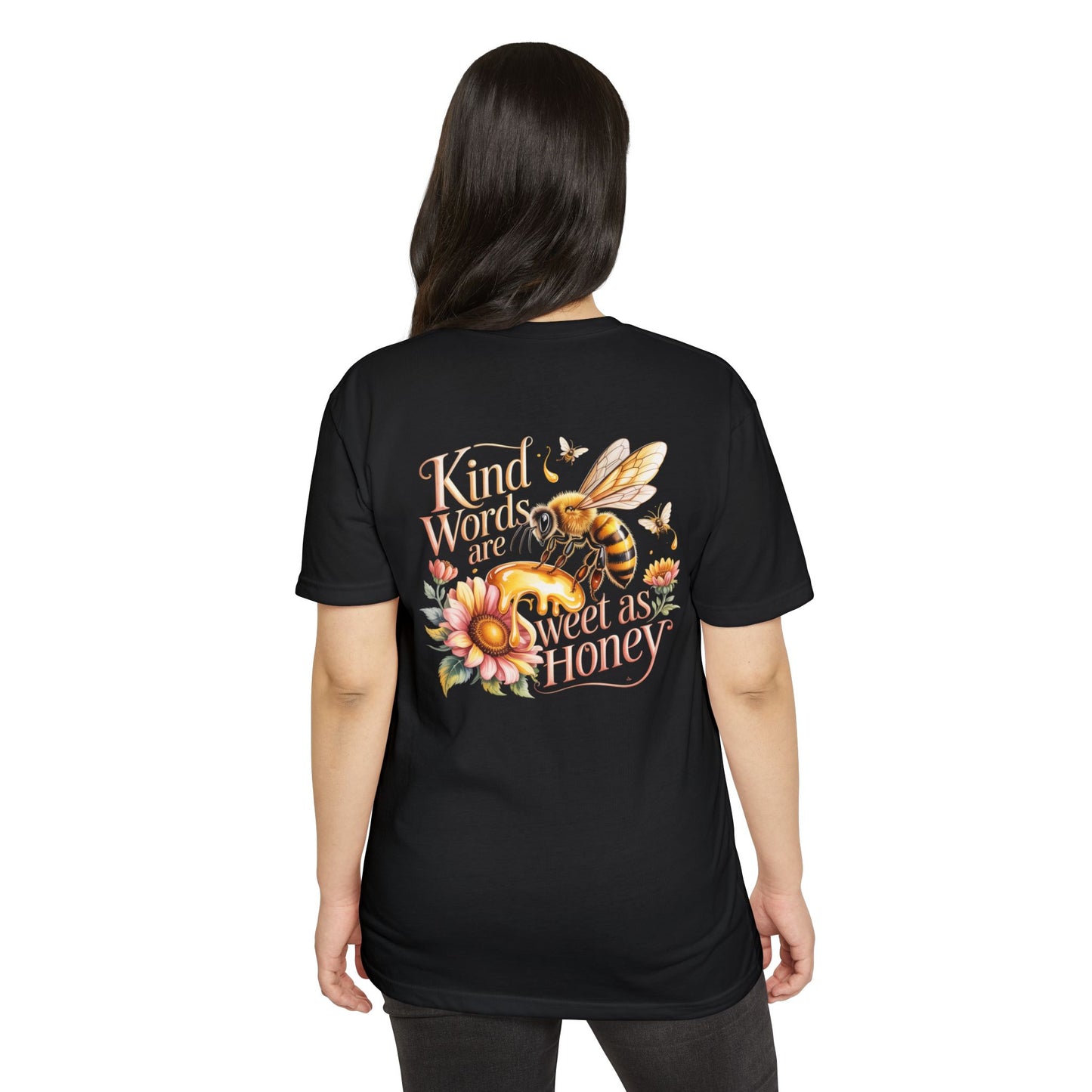 Kind Words Are Sweet As Honey Tee — Bee Floral Inspirational T-Shirt