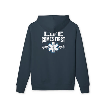 EMT Life Comes First Hoodie — Paramedic EMS Tribute Pullover