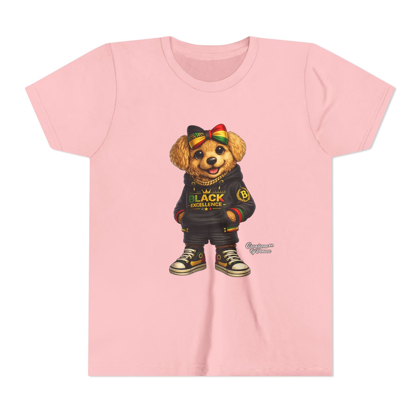 Youth Tee — Rasta Teddy "Black Excellence" Graphic Shirt
