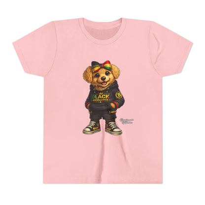 Youth Tee — Rasta Teddy "Black Excellence" Graphic Shirt