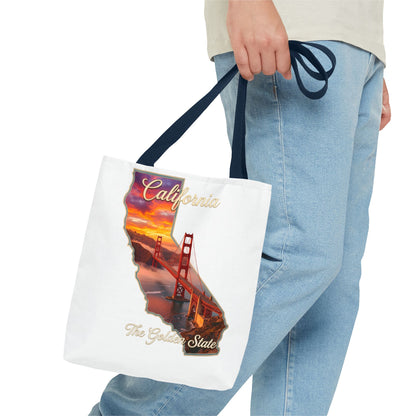 California Golden State Tote Bag – Golden Gate Sunset All-Over Print
