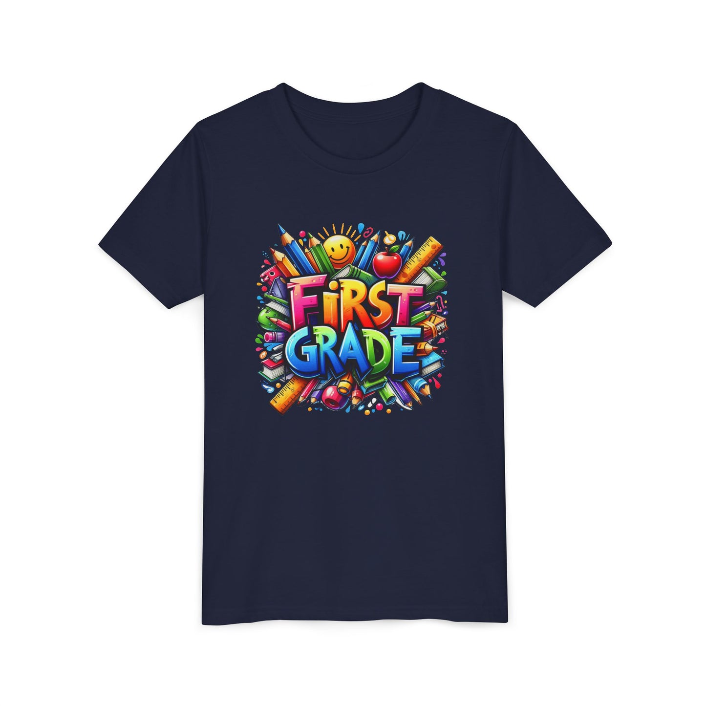 First Grade Kids Tee — Colorful Back-to-School Shirt for Boys & Girls