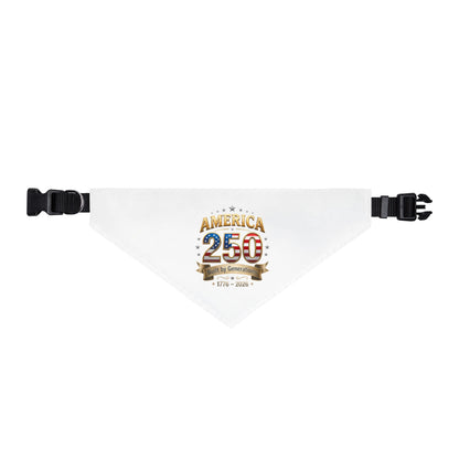 America 250 Clip-On Pet Bandana — Patriotic 250th Anniversary Dog Collar Accessory