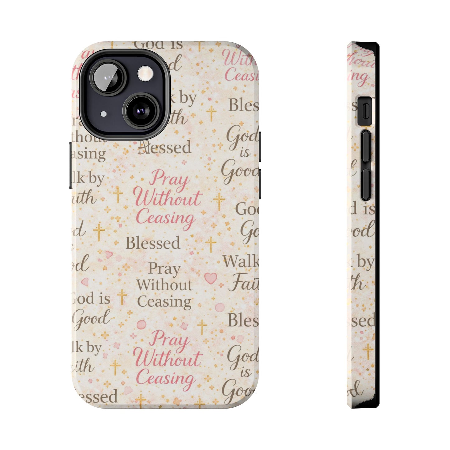 Pray Without Ceasing Phone Case | Christian floral iPhone Case
