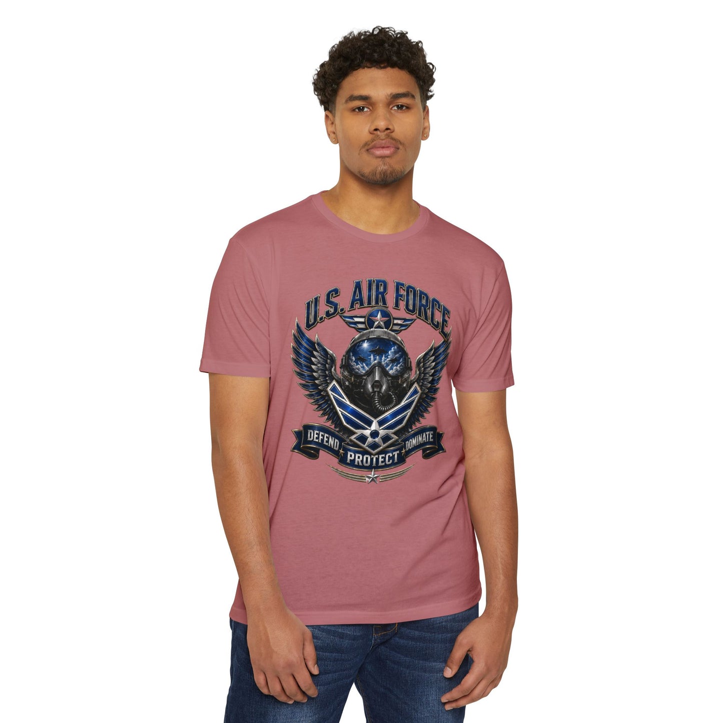 U.S. Air Force Skull Wings T-Shirt — Defend Protect Dominate Military Tee