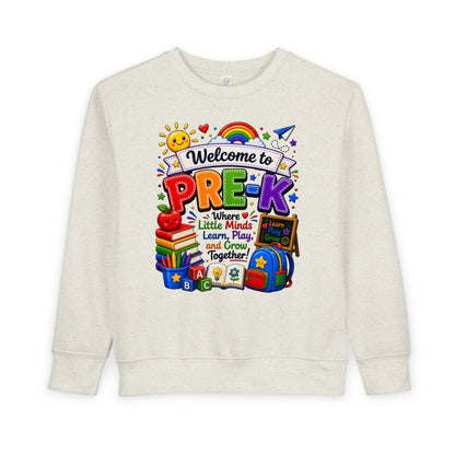 Welcome to Pre-K Toddler Sweatshirt – Colorful Back-to-School Pre-K Kids Crewneck