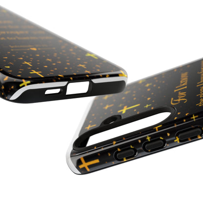 Phone Case — "For I Know" Jeremiah 29:11 Gold Cross Christian Tough Case