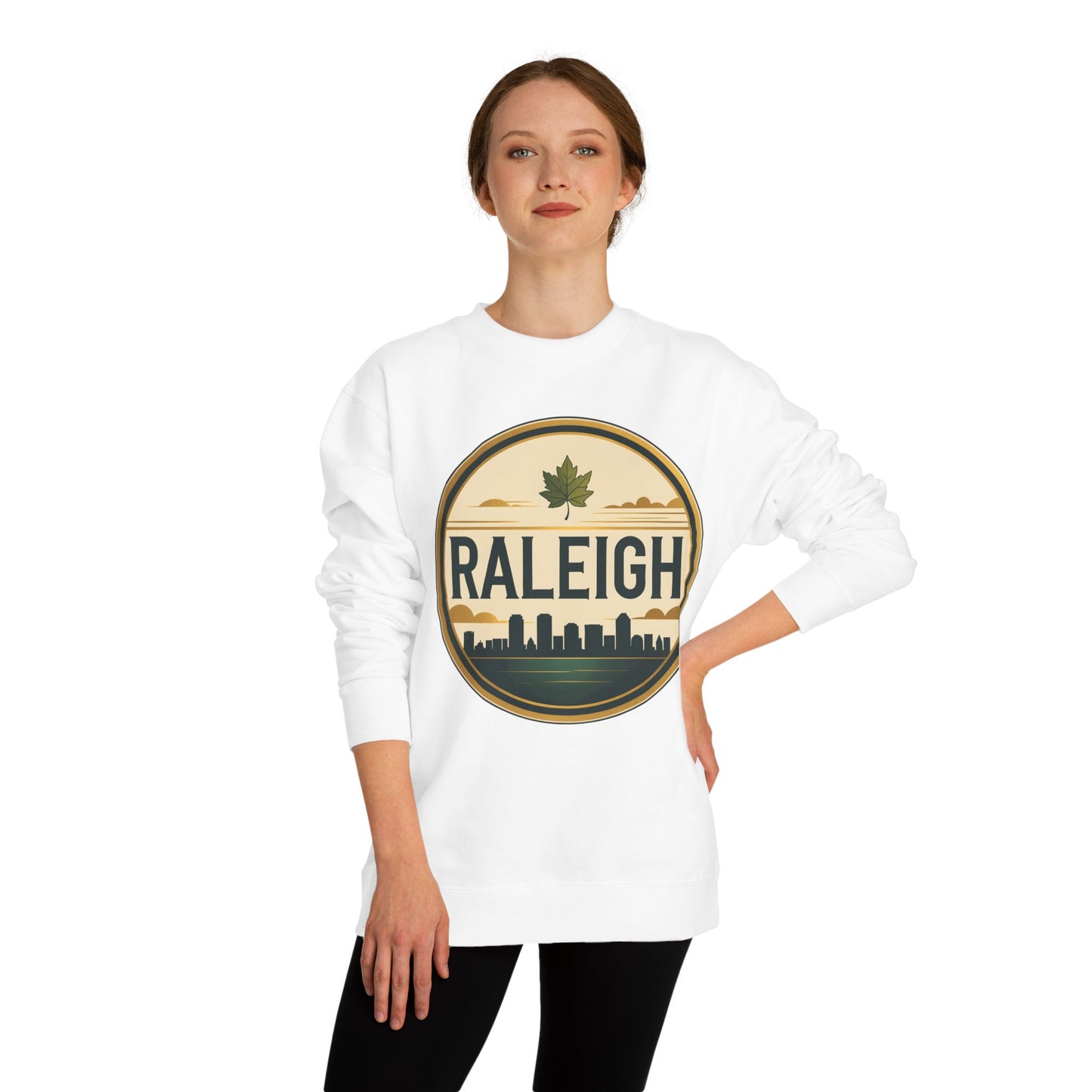 Raleigh Skyline Crewneck Sweatshirt — Vintage Maple Logo