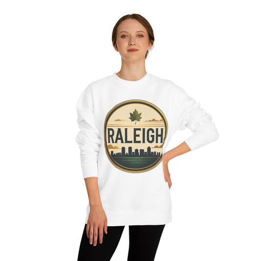 Raleigh Skyline Crewneck Sweatshirt — Vintage Maple Logo