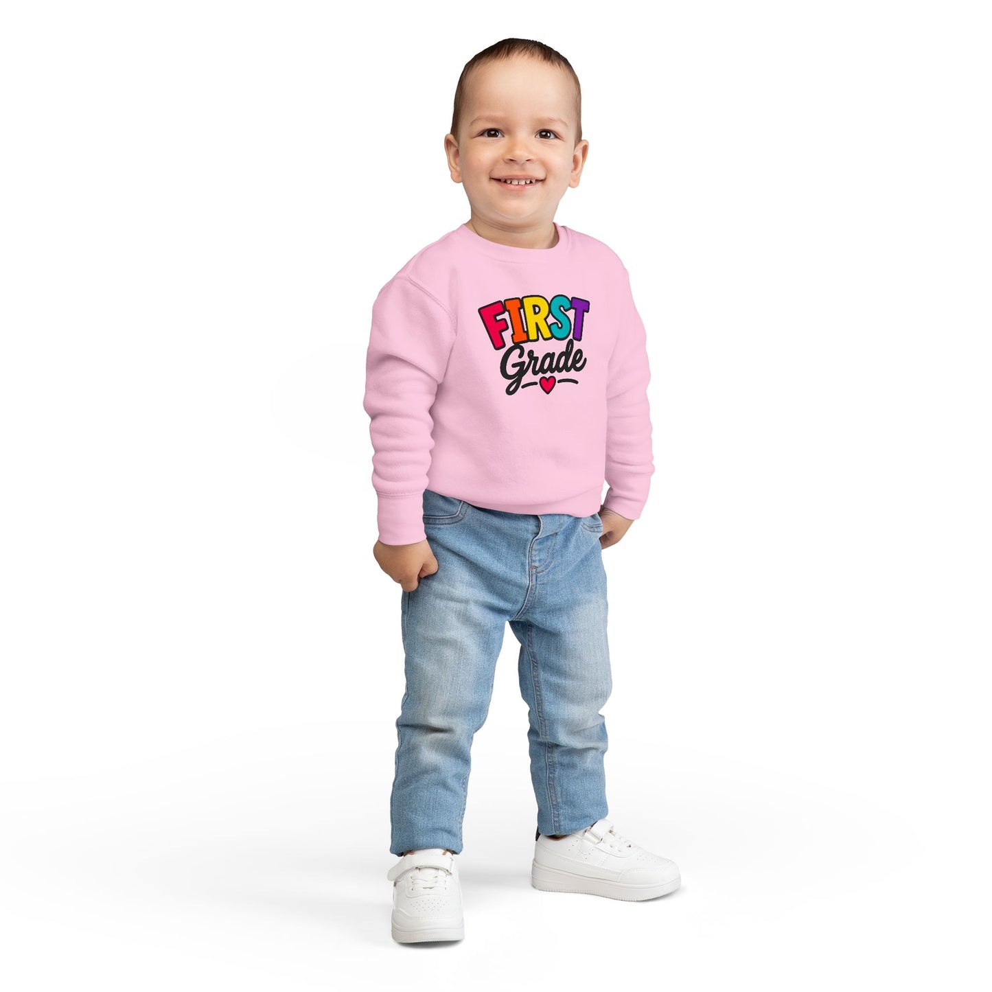 First Grade Toddler Sweatshirt — Colorful Back-to-School Kids Pullover