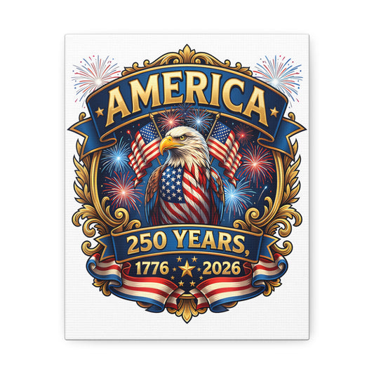 America 250th Anniversary Canvas – Patriotic Eagle 1776-2026 Wall Art