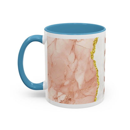 Mom Marble Accent Coffee Mug — Rose Gold & Gold Vein 11/15oz Gift
