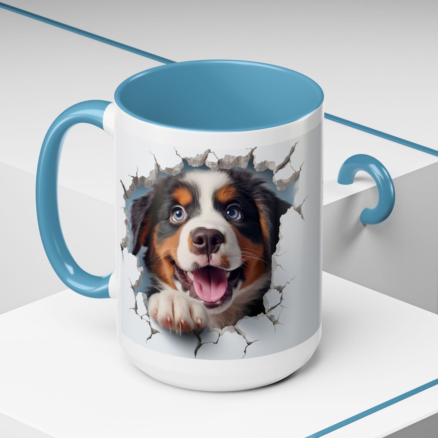 Bernese Mountain Dog 3D Breakthrough Accent Coffee Mug – Playful Pup Gift (11/15oz)