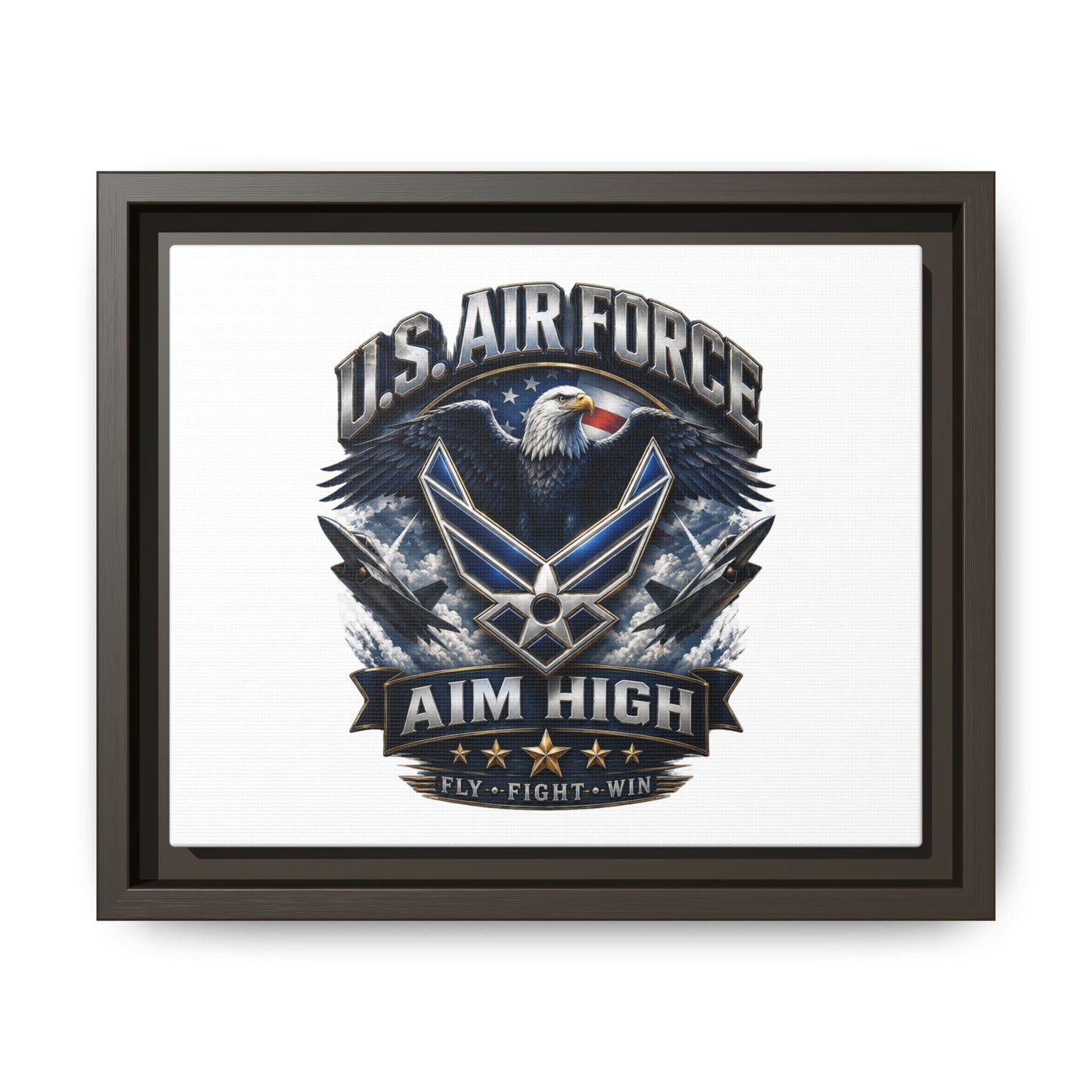U.S. Air Force 'Aim High' Framed Matte Canvas Wall Art