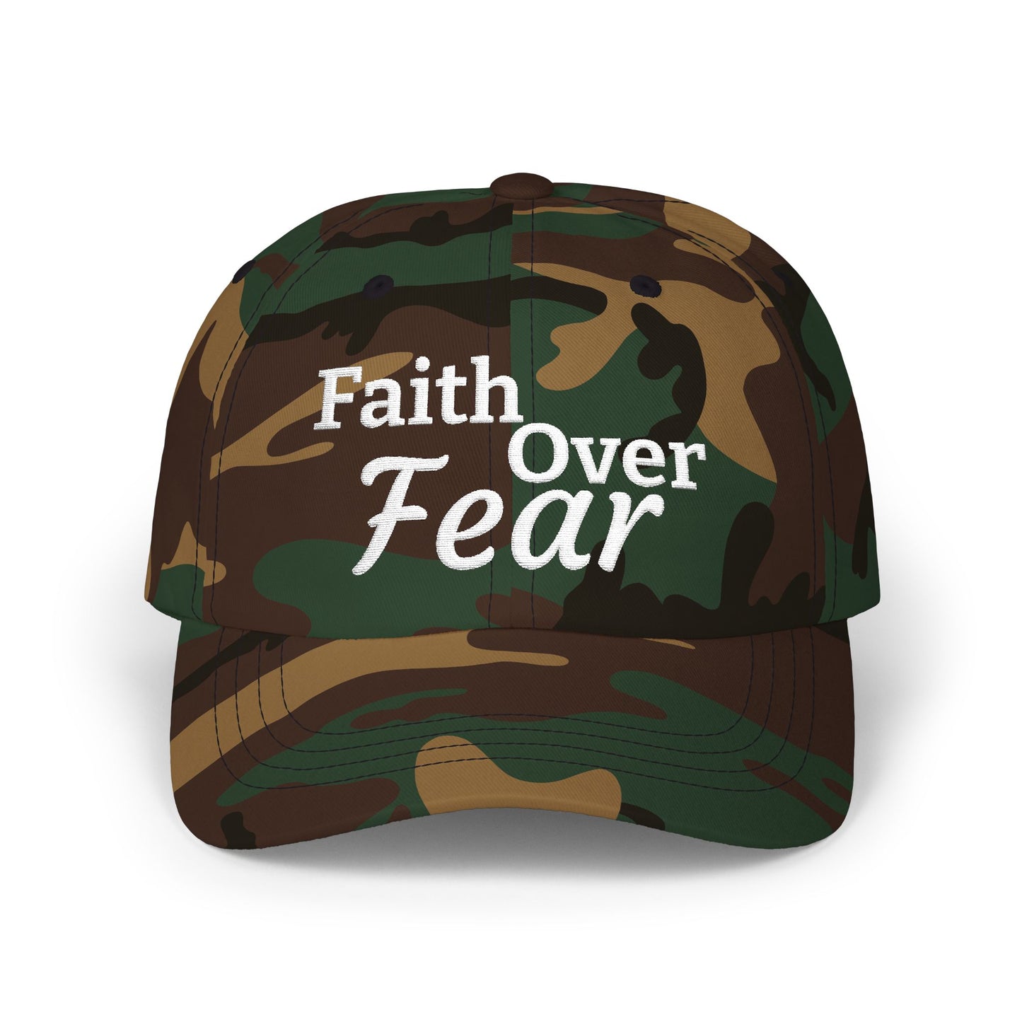 Faith Over Fear Dad Cap — Embroidered Inspirational Baseball Hat