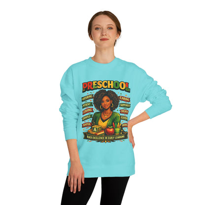 Preschool Teacher Sweatshirt — 'Preschool: Nurturing, Patient, Loving' Tribute Pullover
