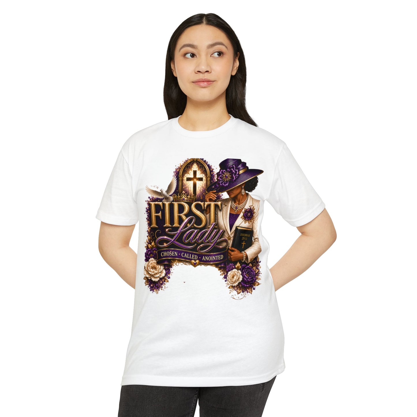 First Lady Christian T-Shirt — "Chosen • Called • Anointed" Faith Graphic Tee
