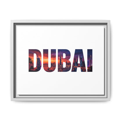 Dubai Photo-Text Matte Canvas Framed Wall Art