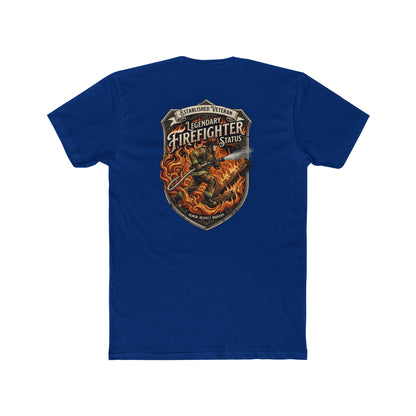 Firefighter Badge T-Shirt — Legendary Firefighter Status Graphic Tee