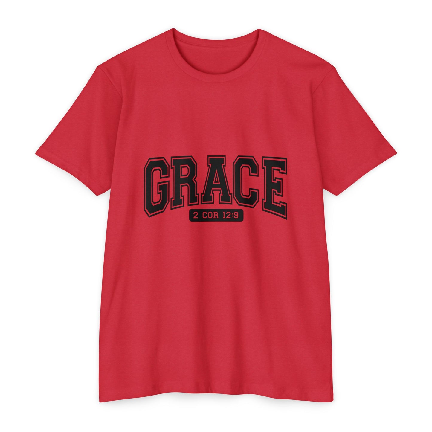 Grace T-Shirt — Faith Graphic Tee ("GRACE" with 2 Cor 12:9)