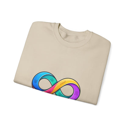 Autistic & Authentic Infinity Crewneck Sweatshirt, Neurodiversity Pride, Affirming