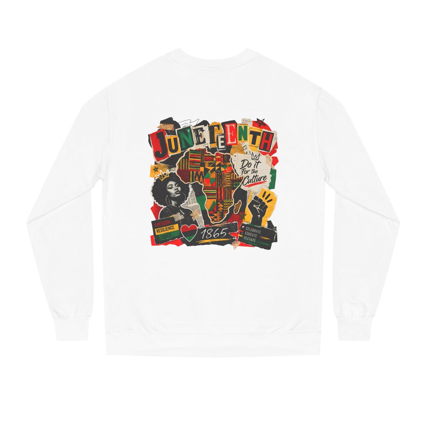 Juneteenth Celebration Sweatshirt — African Heritage '1865' Graphic Crewneck