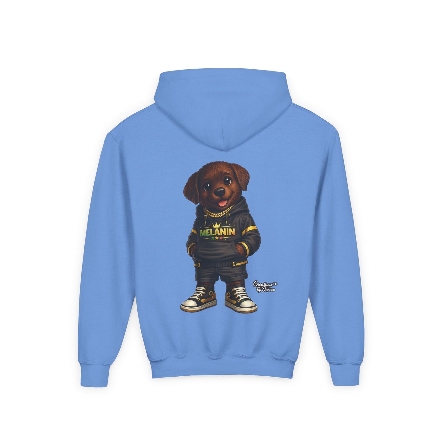 Youth Melanin Pup Hoodie – Cute Rottweiler Cartoon Sweatshirt