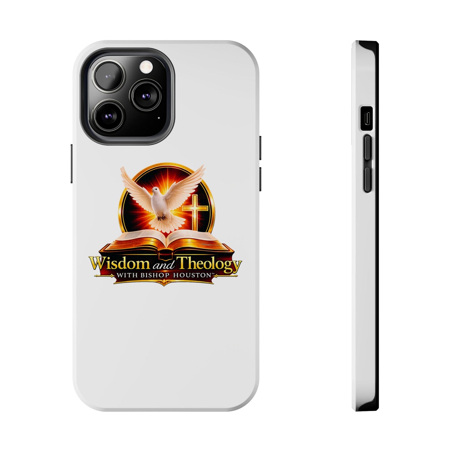 Wisdom and Theology Tough Phone Case — Christian Dove & Cross Design