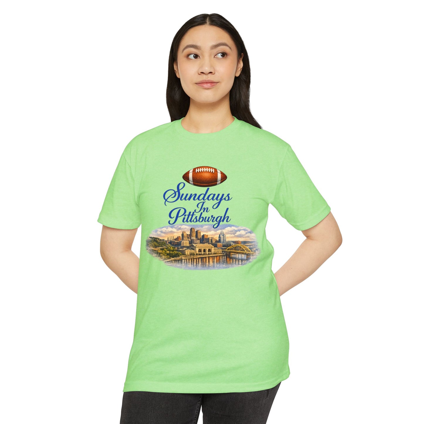 Sundays in Pittsburgh T‑Shirt — Vintage Football City Skyline Tee