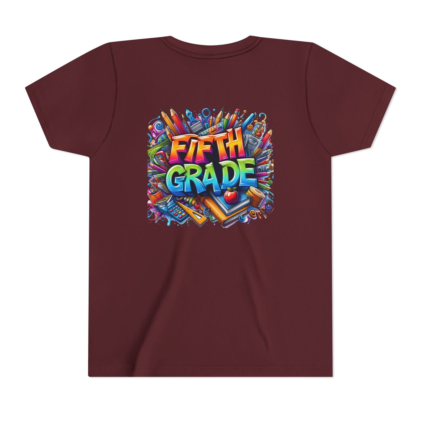 Fifth Grade Kid's Tee - Colorful School Supplies Back to School T-Shirt