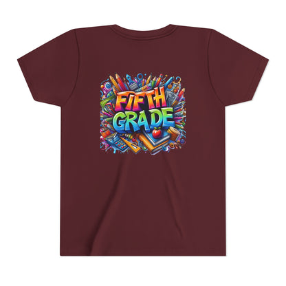 Fifth Grade Kid's Tee - Colorful School Supplies Back to School T-Shirt