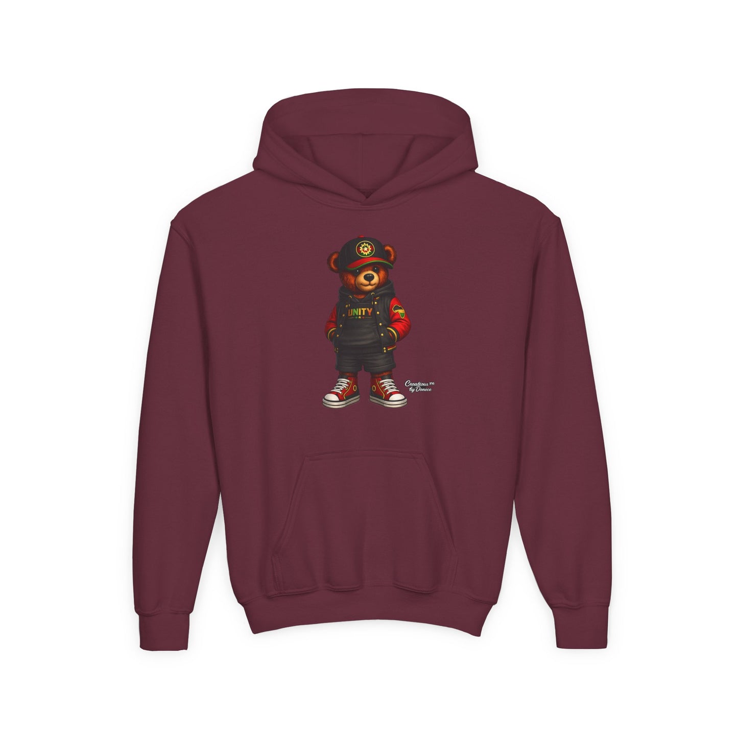 Youth Bear Hoodie — Streetwear Teddy Bear Graphic Pullover