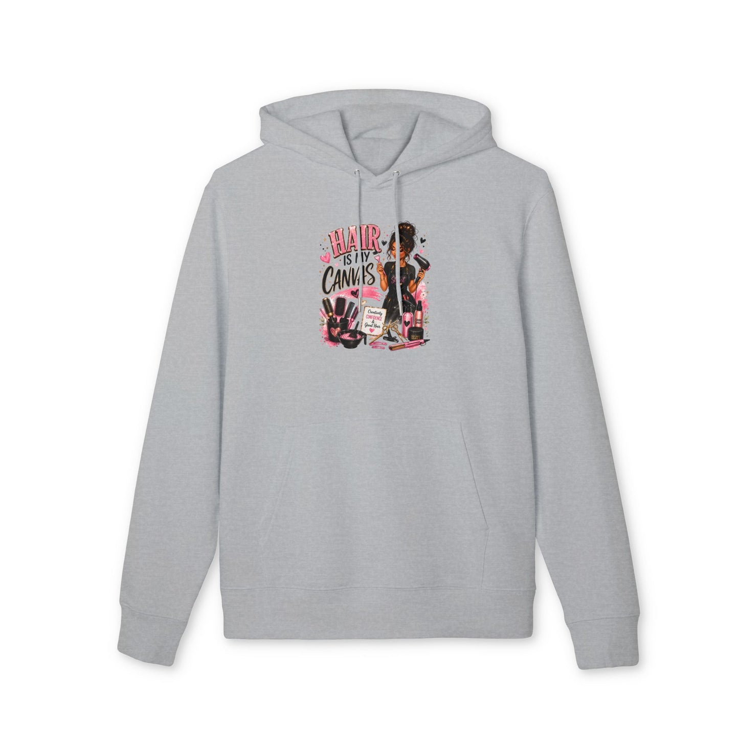 Hair Is My Canvas Hoodie — Black Beauty Salon Graphic Pullover