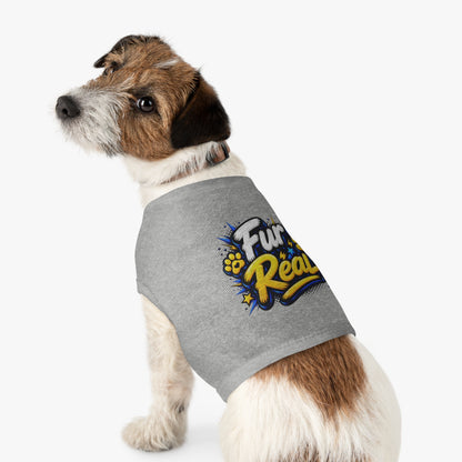 Pet Tank Top - "Fur Real" Graphic Dog & Cat Shirt, Funny Paw Print Pet Tee for Small Dogs & Cats