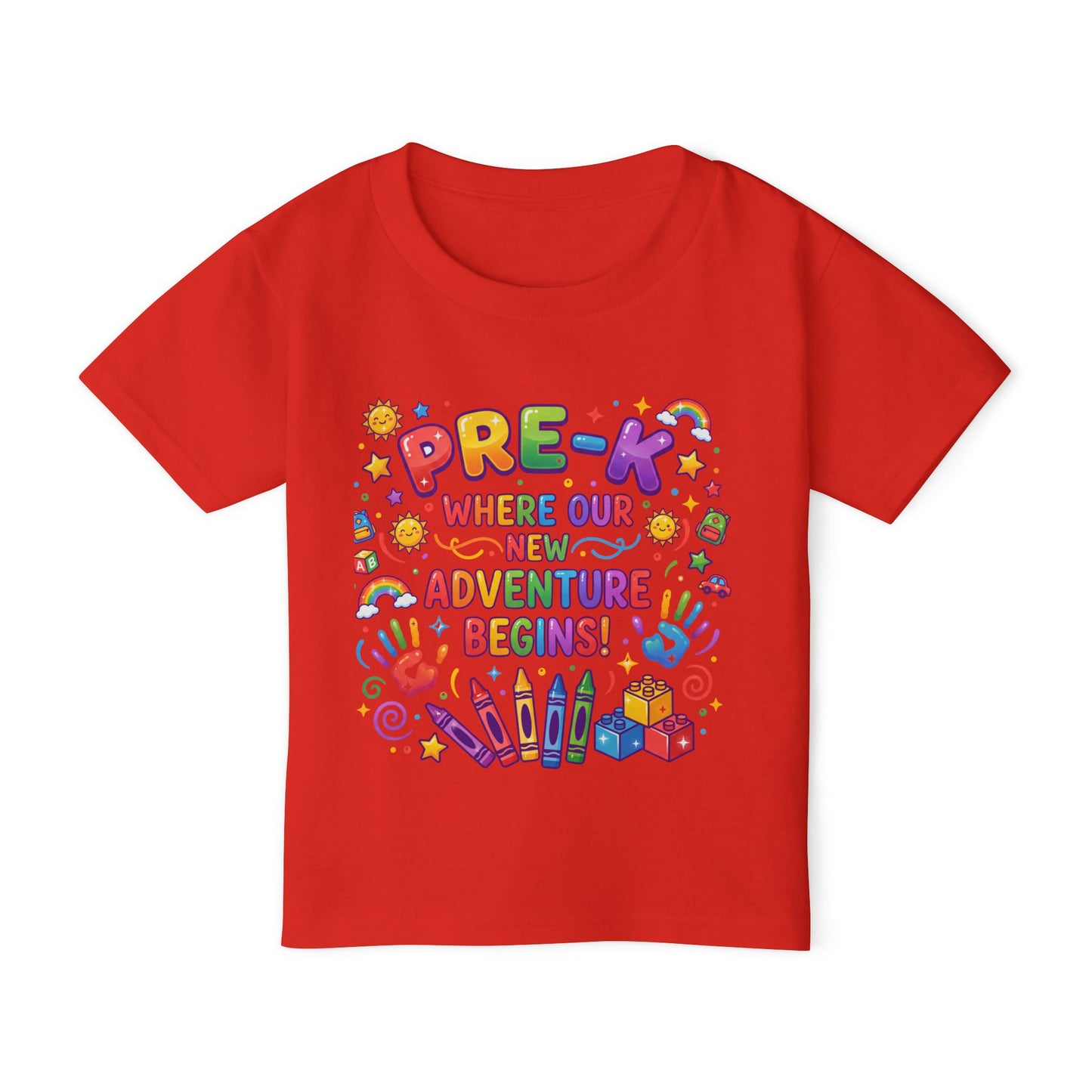 Toddler T‑Shirt — "Pre-K: Where Our New Adventure Begins!" Colorful Back-to-School Tee