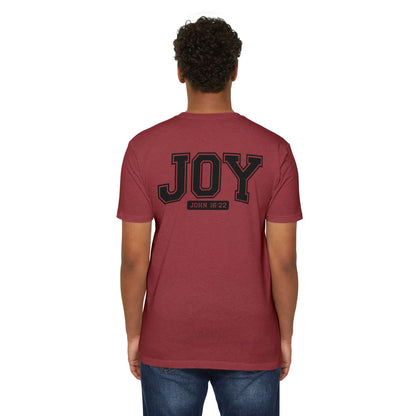 Joy T-Shirt – Christian Scripture John 16:22 College-Style Tee