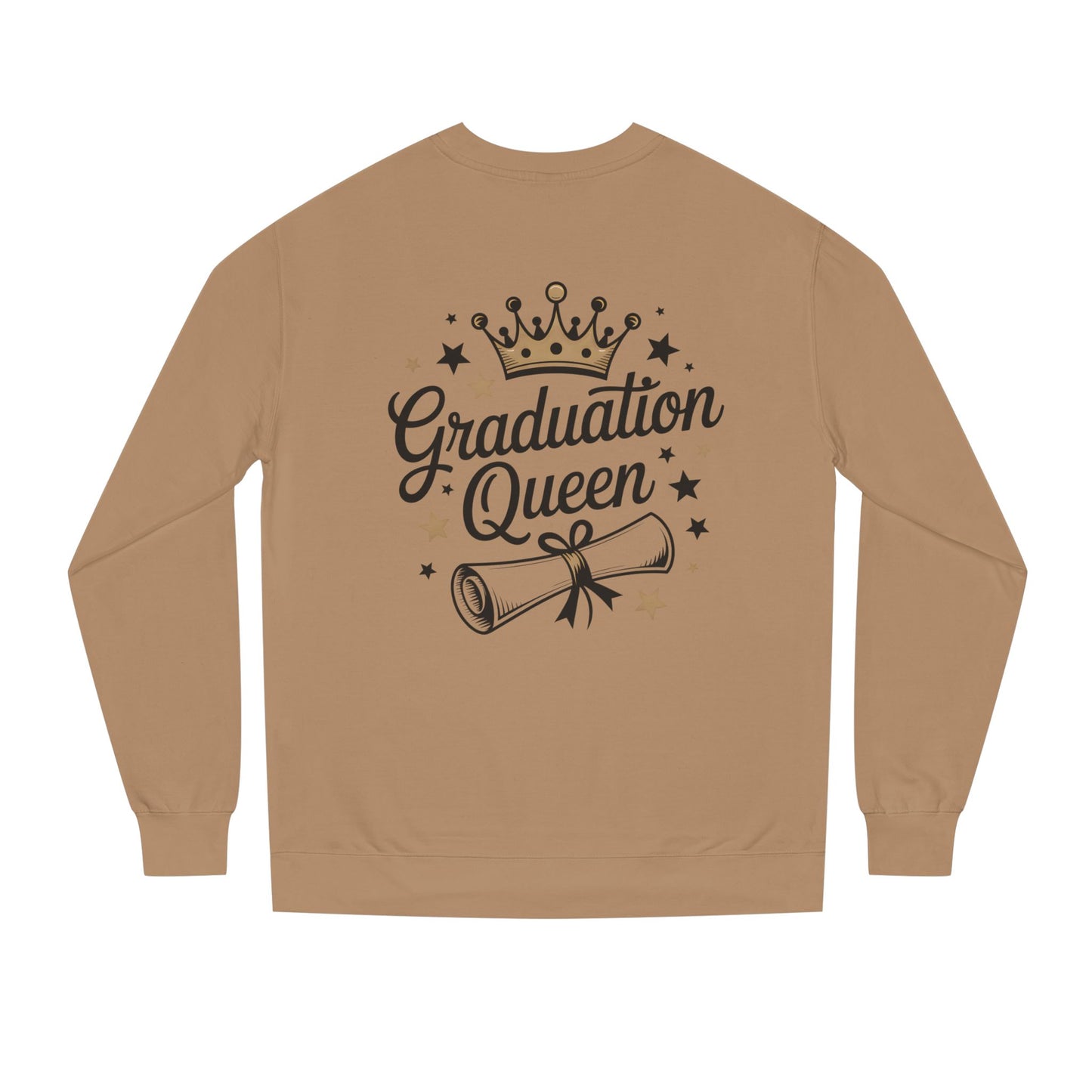 Graduation Queen Crewneck Sweatshirt — Crown & Diploma Celebration Pullover