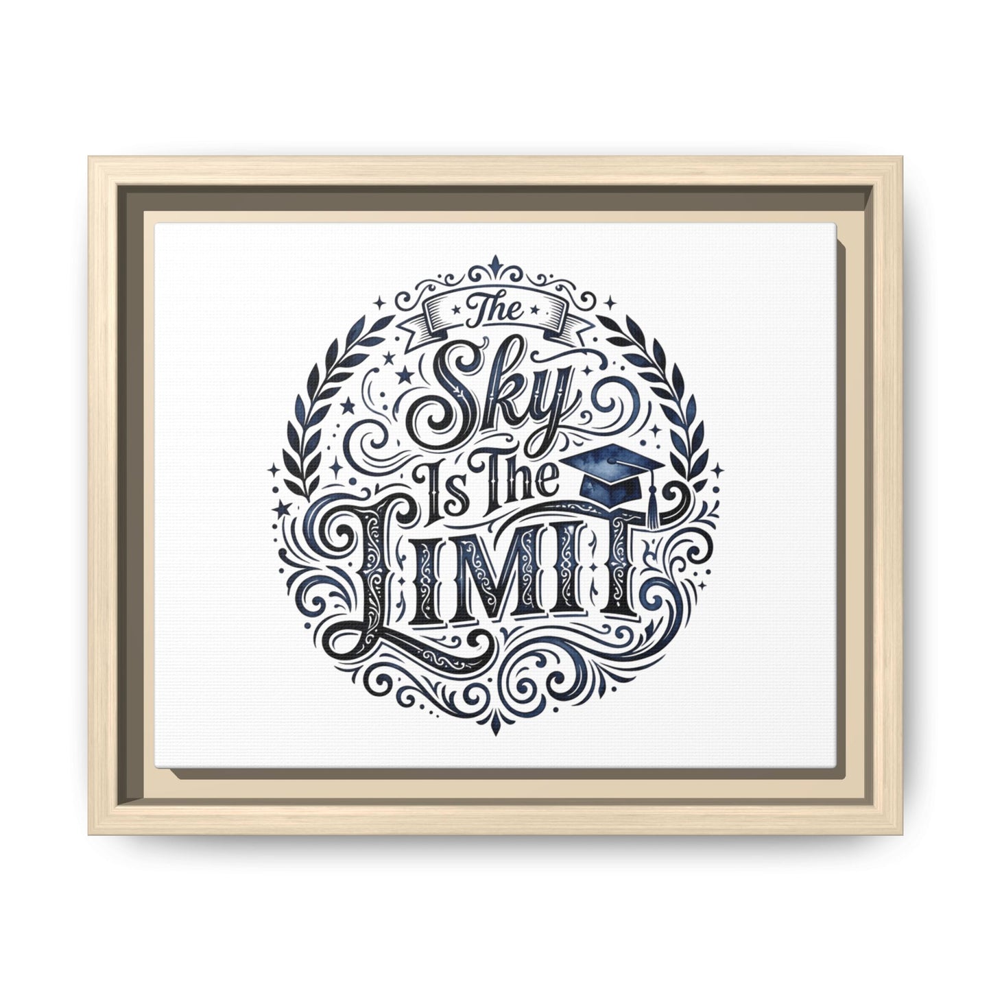 The Sky Is The Limit Framed Canvas — Inspirational Graduation Wall Art