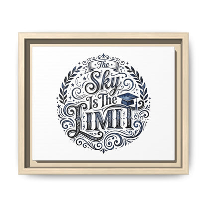 The Sky Is The Limit Framed Canvas — Inspirational Graduation Wall Art